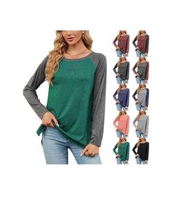 OEM service grande taille femmes à manches longues t-shirts printemps haute rue style O cou respirant 100% coton - Product Image 3