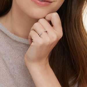 Clásico Plata de Ley 925 puño abierto garra moissanita anillo de diamantes pavé banda de diamantes media eternidad regalo a juego para ella - Product Image 2