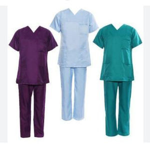 Venta al por mayor personalizado antiarrugas belleza médica Unisex Hospital ropa Tops traje de algodón enfermería uniformes conjuntos para mujeres - Product Image 1