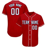 Jersey Baseball Musim Panas Ukuran Besar Custom Made Grosir, Jersey Tim Polos Cetak Digital, 100% Poliester, Bernapas, Cepat Kering