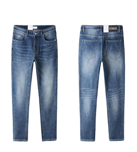 Vente en gros Jeans mode coupe ajustée pour hommes Jeans denim stretch de créateur noirs et bleus - Product Image 1