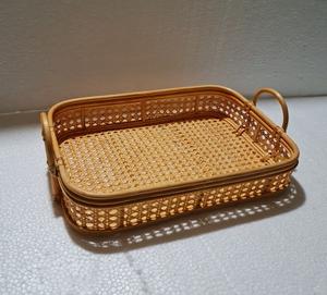 Panier en rotin naturel rond de haute qualité plateau en osier plateau en rotin nouveau plateau de service pour la décoration de la maison tissé à la main au Vietnam - Product Image 2