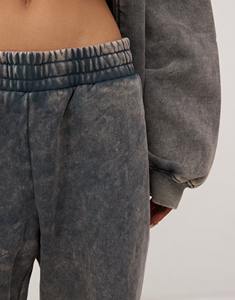 Vente en gros 100% coton lourd 450GSM délavé à l'acide surdimensionné DTF personnalisé imprimé logo streetwear pantalons de survêtement pour femmes - Product Image 5