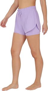 Short de sport 2 en 1 taille haute pour femme, léger, respectueux de l'environnement, respirant, yoga et course à pied avec poches intérieures courtes pour motard - Product Image 2