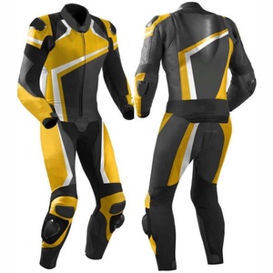 Combinaison de course unisexe en cuir de vachette 2 pièces, vêtements de sport imprimés, équipement en cuir pour adultes, pour la moto, la course, combinaison de moto - Product Image 3