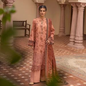 ซื้อชุดส่าหรีผ้าไหมวิสโคสปากีสถานขายส่ง ชุดสำเร็จรูปสวยหรู ใหม่ สง่างาม สำหรับสุภาพสตรี ชุดออกงานกลางคืน รุ่น 2189 - Product Image 6