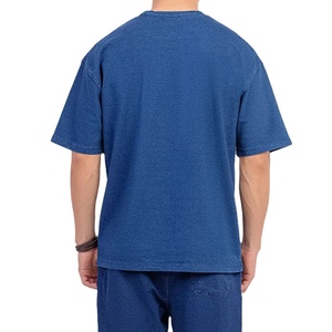 Shoulder Factory Sale New Design Plain <b>Denim</b> <b>Material</b> Plus Size Neck Streetwear Fashion T-Shirt Men's Wear Quick Dry Breathable - Product Image 3