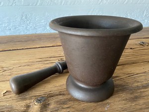 Antique cast iron mortar and pestle for home restaurant kitchen accessories herb & spice tools granite medicine <b>grinder</b> masher - Product Image 3