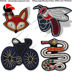 Broches et badges de fil de lingot brodés à la main en cuivre Patchs personnalisés Service OEM de haute qualité - Product Image 5