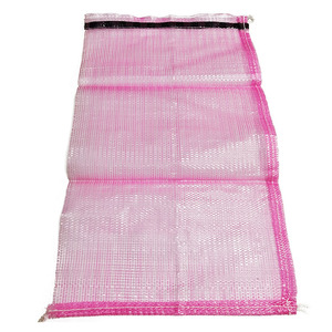 Venta al por mayor ecológico de color rosa PP Leno malla patata y cebolla bolsa de embalaje 50kg con cordón - Product Image 1
