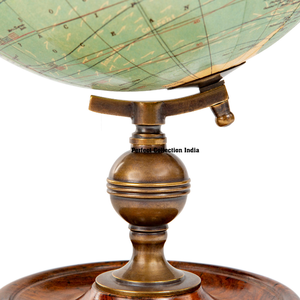 8 pouces 20cm globes de terre en laiton métal carte du monde globe/décoration de bureau Globe du monde sur support en bois/décoration de table globe pour étude - Product Image 3