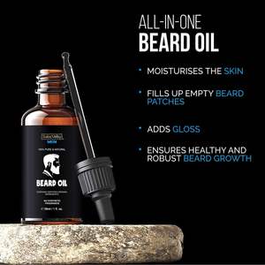 Indus Valley 30ml Aceite de barba de jojoba para hombres Aceite de crecimiento de bigote de estilo natural vegano hecho en La India sin crueldad - Product Image 4