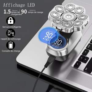 Rasoir Électrique 6-en-1 pour Hommes, Étanche, Flottant, Utilisation Humide et Sèche, Rechargeable avec Affichage, Tondeuse Nez et Cheveux pour le Corps, IPX7 - Product Image 6