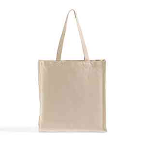 Organic Cotton Canvas Tote Bag Organic Shopper <b>Medium</b> Size Long Handles Zipper Screen/Letter for Daily Use Advertising Gift - Product Image 4