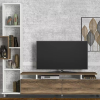 Meuble TV en bois de style européen moderne de luxe, blanc-noyer, pour salon et chambre à coucher, provenant de Turquie
