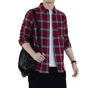 Chemise décontractée d'affaires personnalisée 100% coton à manches longues pour hommes, chemise Plus habillée sociale blanche et noire pour hommes - Product Image 2