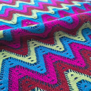 Belle multicolore Jacquard tissé tissu chaîne tricoté filles femmes respirant poids lourd sac matériel fil teint Zigzag - Product Image 2