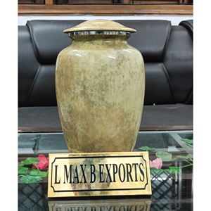 Urnas de cremación con aspecto de mármol beige de aluminio para cenizas humanas con bolsa de terciopelo gratis precio al por mayor - Product Image 1