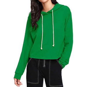 Sudadera con capucha recortada de alta calidad para hombres y mujeres 100% sudaderas con capucha de punto recortadas de cuello redondo para otoño invierno al por mayor - Product Image 3