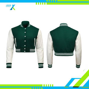 แจ็กเก็ตเบสบอลสไตล์คลาสสิกสำหรับผู้ชาย, แจ็คเก็ตหนังขนแกะแขนเสื้อสไตล์บอมเบอร์สไตล์วิทยาลัย - Product Image 2