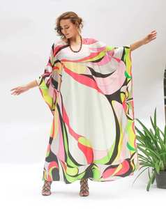 Vacances vacances caftan robe robe de plage soie mélangée pleine longueur confortable élégant cadeau personnalisé femmes - Product Image 2