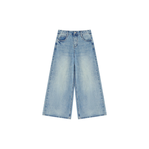 <b>Women's</b> High Waist <b>Baggy</b> Wide Leg <b>Jeans</b> Vintage Wash Denim Pants - Product Image 1