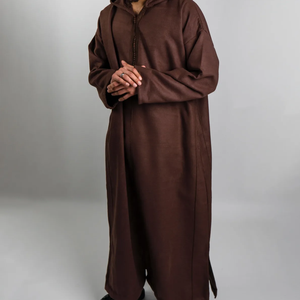 2025 hommes professionnel coton Jubbah Thobe élégant à capuche vêtements islamiques pour décontracté et Eid vente en gros bas prix parfait Robe musulmane - Product Image 3