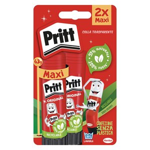 Pritt Cold <b>Glue</b> Sticks Set 2x43g (86g) Original Bianco Clear Drying Medium Viscosity <b>Model</b> 0927091 - Product Image 1