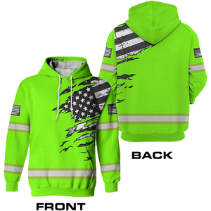 Sweat-shirts d'hiver pour hommes avec logo personnalisé, de haute qualité, surdimensionnés, style streetwear, avec poche en polaire, effet vintage, broderie 3D - Product Image 3