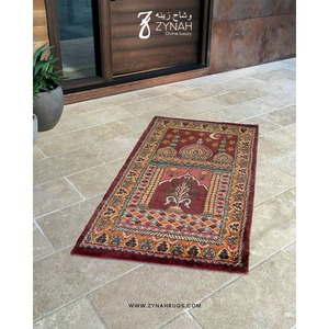 Tapis de prière musulman moderne en viscose de qualité supérieure, fabriqué à la main, pour la mosquée, la maison, le yoga, la méditation, lavable, à motifs floraux - Product Image 4