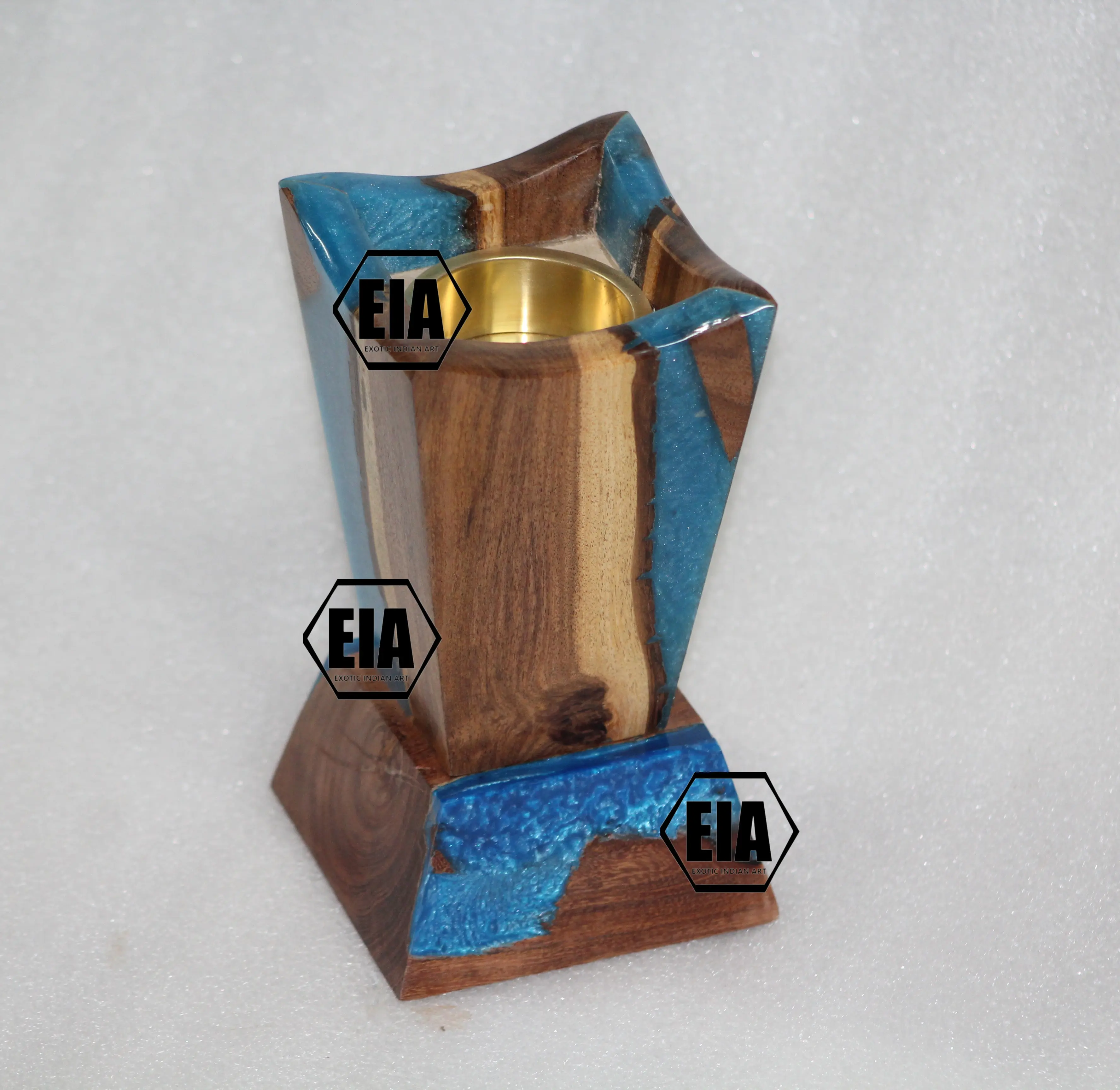 Novo Design Epóxi e madeira queimador de incenso mãe de pérola incenso Bakhoor da Índia por EXOTIC INDIAN ART