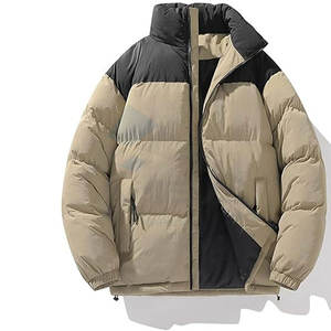 Chaqueta acolchada de invierno de bloque de Color para hombre directa de fábrica, abrigo de burbujas holgado informal, forro aislado, marca OEM/ODM a granel - Product Image 1