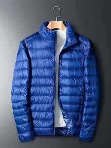 Chaqueta acolchada para hombre, ligera, cálida, con plumas de pato, logotipo personalizado, abrigo de burbujas de nailon, chaquetas acolchadas rellenas para hombre - Product Image 4