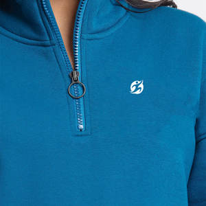 Trendy High Quality Women Casual Winter Quarter <b>Zip</b> Sweatshirts Front Custom Breathable Eco-Friendly Canvas Digital Printing - Product Image 5