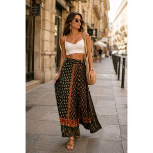Jupe en coton Jaipuri à taille naturelle avec imprimé Neptol doux, tailles jusqu'à XXL - Product Image 2