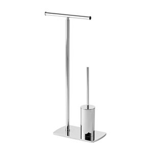Ischia serie lucido acciaio inox cromato porta scopino Freestanding con finitura cromata confezione da 10... - Product Image 1