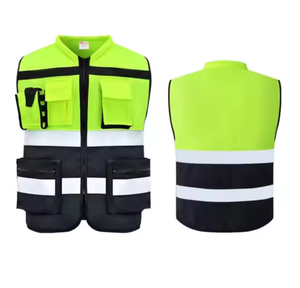 Customizable Logo Zipper Closure High Visibility Waterproof Reflective Winter Safety Vest Guard Use Clothing Gear with Pockets - Product Image 1