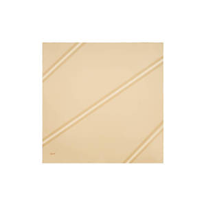 Beige Striped Silk <b>Square</b> <b>Scarf</b> with Bow Pattern - Product Image 1