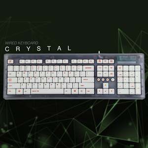 Nouveau clavier filaire USB 2.0 Arctic Fox Crystal, plastique, taille standard, 108 touches, membrane PBT, optique, anti-ghosting, non programmable, sans rétroéclairage - Product Image 2