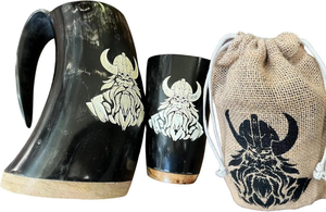 MULTI CRAFT Luxury Buffalo Horn Beer Stein 500ml Eco-Friendly Durable Authentic <b>Bar</b> <b>Accessory</b> Custom Colors Logo Classic Vintage - Product Image 6