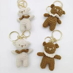 Crochet Cartoon <b>Bear</b> Charm Keychain Mini <b>Cute</b> Plush Soft Handmade Knitted Woven 3D Animal Doll Toys Bag Pendant Accessories Gift - Product Image 1
