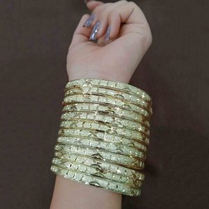 Ensemble de Bracelets Joncs Mode en Gros Rempli d'Or 14K 18K 24K, Ensemble de Bracelets Joncs Traditionnels Plaqué Or, Bijoux en Laiton Rempli d'Or Oro Joyeria - Product Image 3