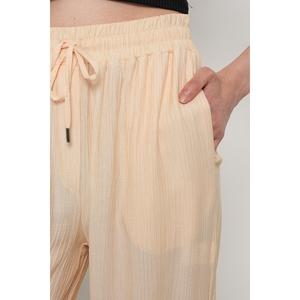 Pantaloni a Gamba Larga da Donna con Intricati Ricami in Pietra sul Davanti, Pantaloni Eleganti - Product Image 5