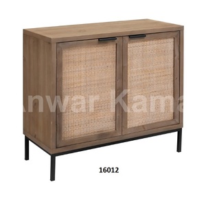 Buffet en bois de manguier naturel avec 2 portes Cabinet brun avec armoire en bois massif pour entrée de cuisine Salon - Product Image 3
