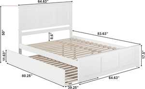 Cama nido doble XL tradicional hecha a mano con cabecero de panel blanco – Estructura de madera maciza - Product Image 5