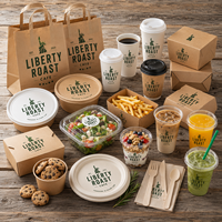 Ensemble d'emballages personnalisés pour café AT PACK : gobelets en papier, sacs, boîtes alimentaires, bols, fournitures à emporter, solution tout-en-un