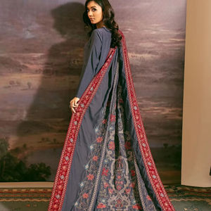 Authentic Soft Velvet Winter Shawl Rich <b>Embroidery</b> and Solid Pattern Polyester Ethnic Scarf <b>Material</b> - Product Image 1