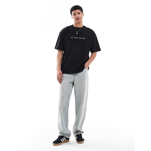 Personnalisé OEM/ODM Noir 220 Grammes Tissu Coupe Décontractée T-Shirt Pour Hommes T-shirt Graphique 100% Coton Style Décontracté Vêtements Bangladesh - Product Image 3