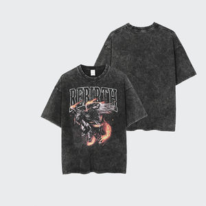 เสื้อยืดพิมพ์ลายสกรีน250กรัมเสื้อยืดวินเทจผ้าฝ้ายปักลายเสื้อยืดโอเวอร์ไซส์สำหรับผู้ชายผ้าฝ้าย - Product Image 5