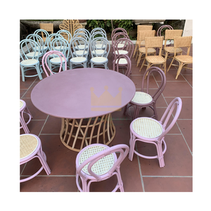 Sillas y mesas para niños al aire libre a prueba de agua de diseño simple, muebles para el hogar, encantadora silla y mesa para niños de ratán para interiores - Product Image 1